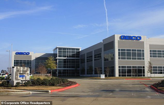 Corporate headquarters of GEICO (pictured). Court papers obtained by the DailyMail.com reveal that the woman notified GEICO in February 2021 stating that she and the insured had been in a romantic relationship since 2017
