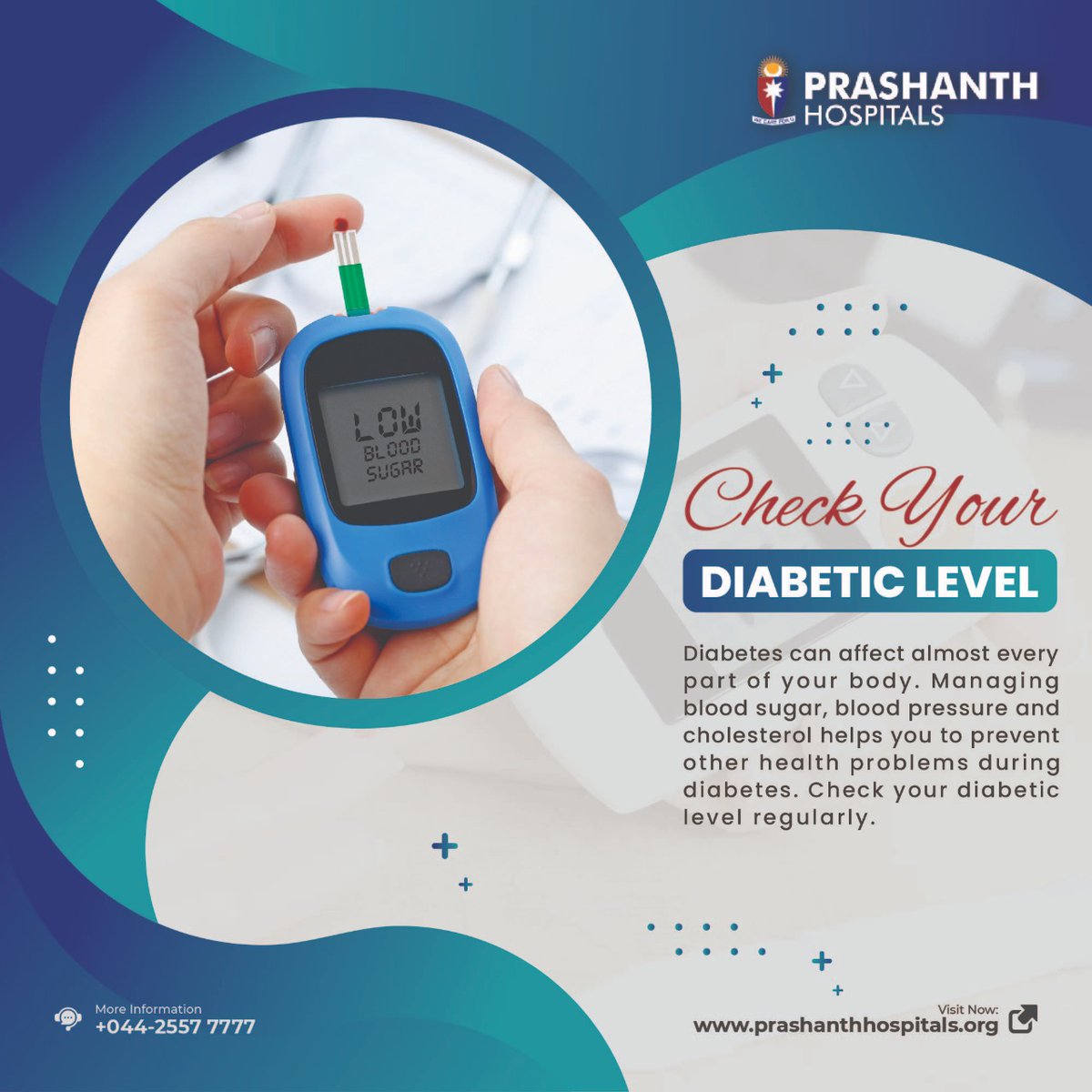 prashanthhospi1: People are advised to check for diabetes are: 

✓ Anyone w...