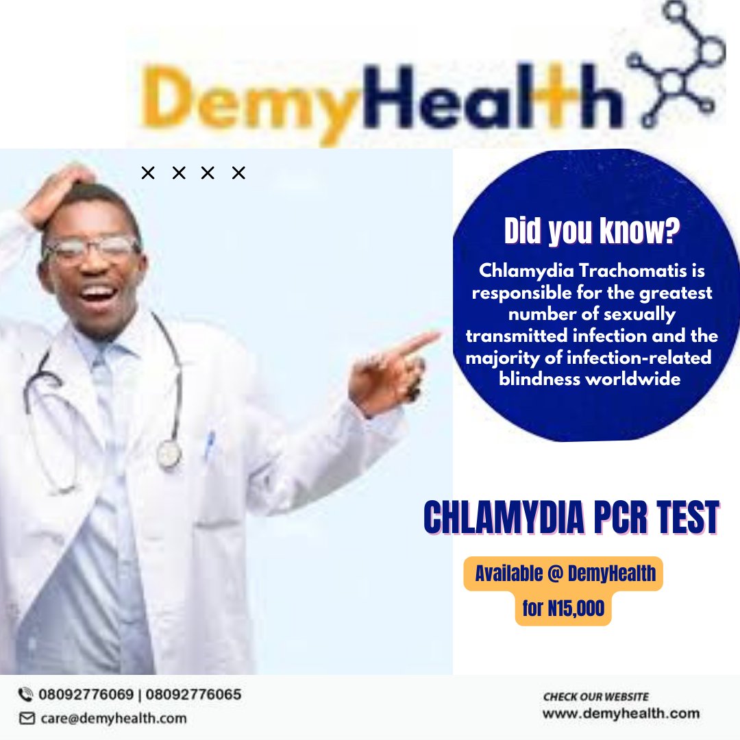 @DEMYHEALTH: People who have Chlamydia often don't show outward sympto...