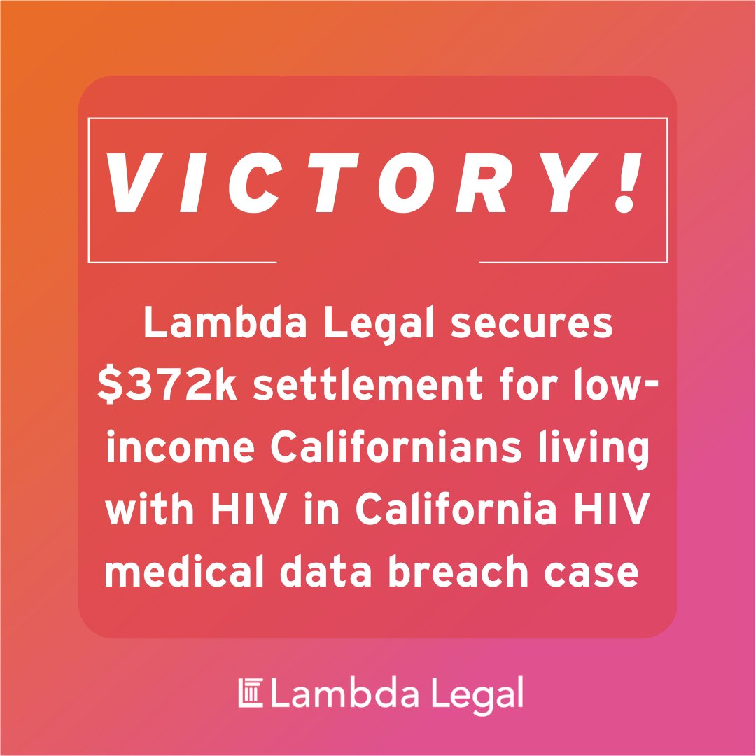 @LambdaLegal:  VICTORY: $372K secured in settlement for 93 low-income Cali...